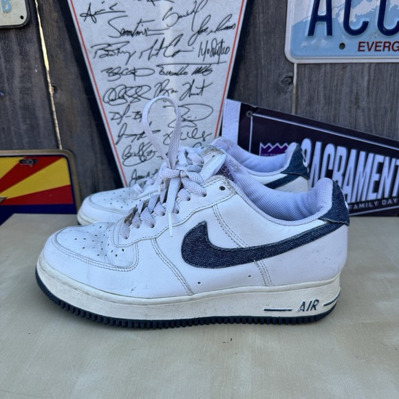 Nike Other - RARE VNDS 2002 SZ 7.5 Nike Air Force 1 Low Denim 624040-143‎ White Navy Jordan